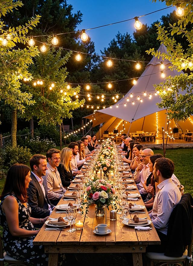 Brightown Outdoor String Lights, 55FT 25 G40 Bulbs Shatterproof Patio Lights, Waterproof Dimmable Hanging Connectable Globe LED Outdoor Lights for Backyard, Bistro, Porch, Deck, Balcony