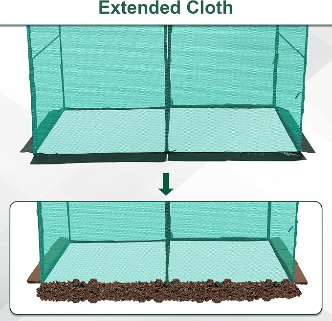 Crop Cage Plant Protection Tent 5 x 10 x 6.5 Feet, Easy to Install Protection Garden Cages, Crop Cages with Storage Bag Suitable for Garden Patio Lawn