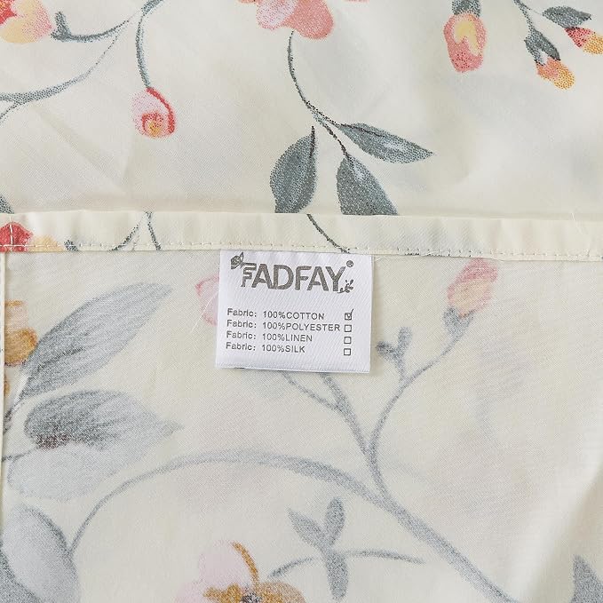 FADFAY Floral Sheets Set Full Vintage Pink Floral Bedding Shabby Beige Elegant Botanical Sheets Rustic Farmhouse Bedding 800 Thread Count 100% Egyptian Cotton Deep Pocket Fitted Sheet 4Pcs, Full Size