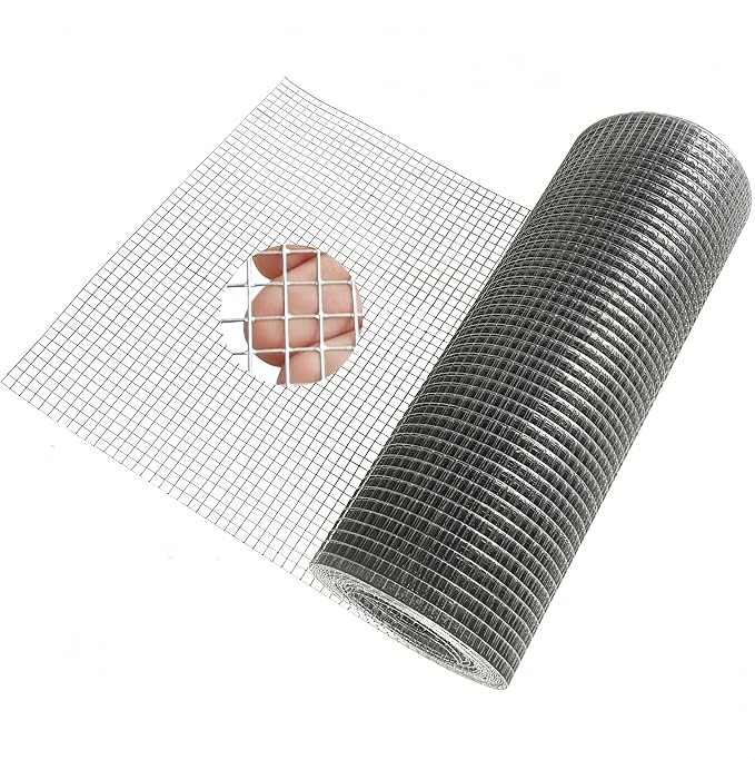 Galvanized Hardware Cloth 1/4 Inch 23 Gauge - 12" x 35ft Heavy Duty Welded Wire Mesh, Hot-Dip Galvanized After Welding for Durability - Chicken Fence, Garden Fencing, Rabbit Barrier, DIY Crafts