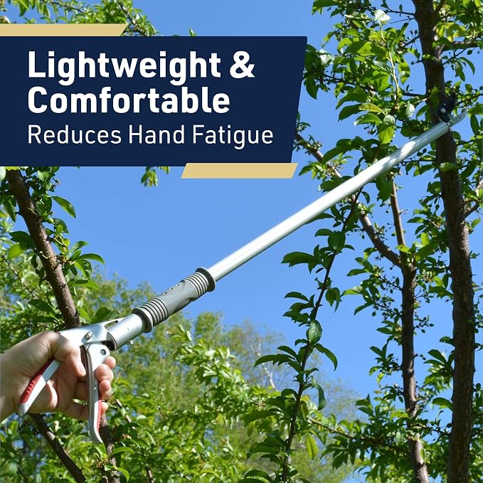 Kings County Tools 30-Inch Long-Reach Bypass Pruner | Rotating Cutter Head | Ergonomic Handle | Adjustable Grip Positions | Arborist Yard and Garden Tool | Made in Italy