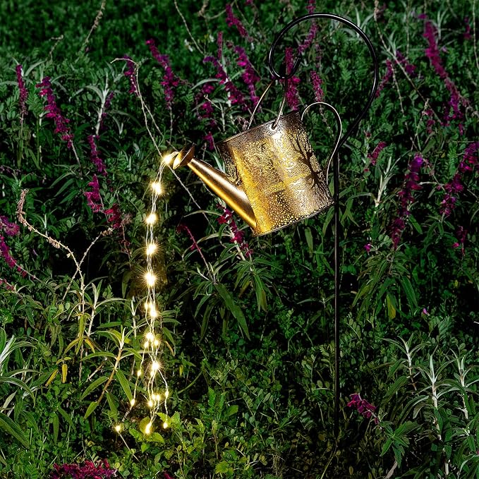 JIAJIAMEI Large Solar Watering Can Lights Big Tree Outdoor Garden Decor, Waterproof Cascading LED Hanging Lights, Gifts for Mom Grandma Women Birthday Mother's Day - Yard Porch Patio Backyard