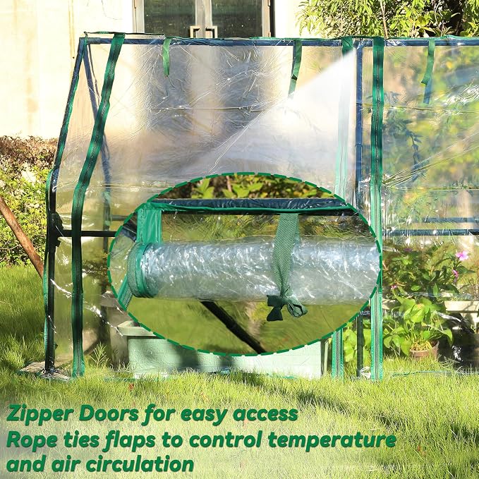 Gardzen Mini Greenhouse, Portable Cold Frame Green House Indoor Outdoor, Small Greenhouse for Seed Starting & Plant Protection, 71.7"(L) x36.2(W) x42.5(H)
