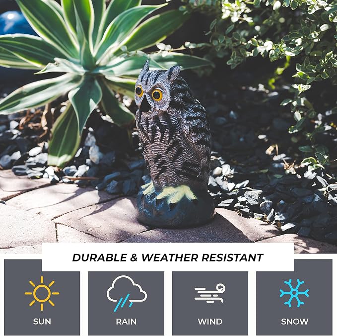 Owl Decoy to Scare Birds Away Plastic Owls Statue for Garden & Outdoors