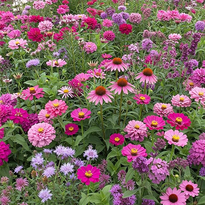 Ferry-Morse Flower Seeds - Pink and Purple Mix, Non-GMO, Cut Flower, Coreopsis, Coneflower - 1 lb