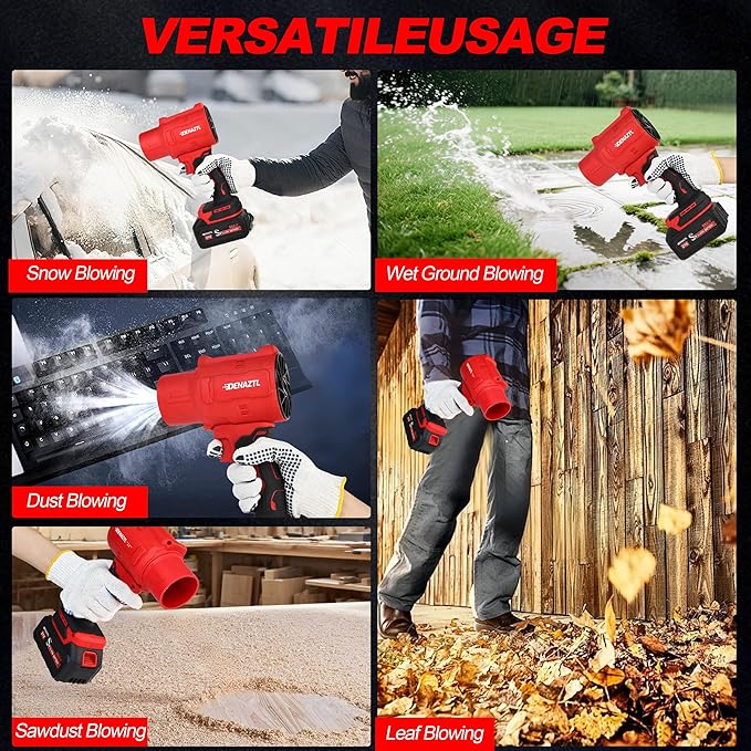 Electric Handheld Leaf Blower Cordless with 2X 4.0Ah Batteries and Charger, 650CFM 160MPH, 2 Extended Nozzles, Portable Mini Lightweight for Seniors Gift, Yard,Patio,Gutter,Lawn Care, Garden Tool
