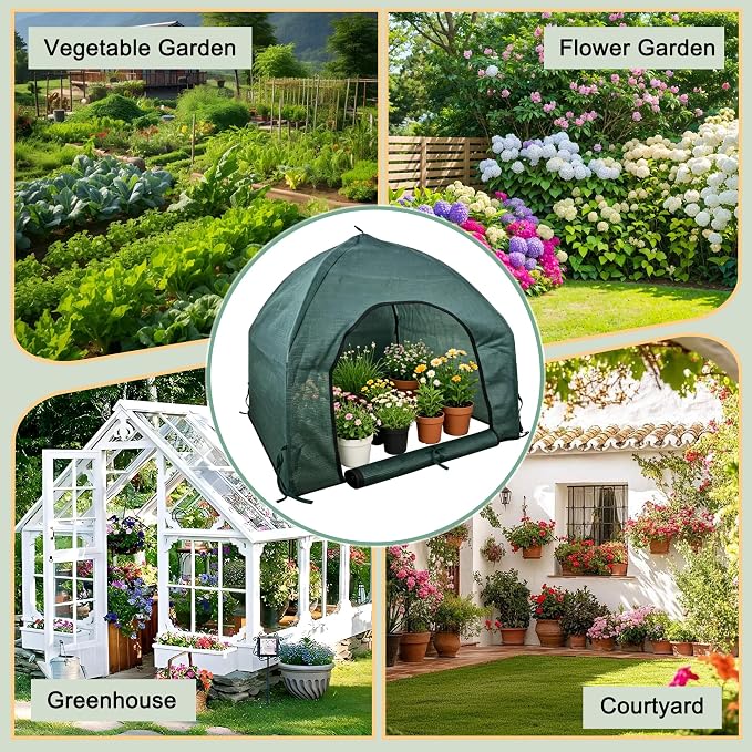 75% Shade Plant Protection Cover for All Seasons, 2.7*2.7*2.5 FT Heavy-Duty Garden Tent with Zipper Door, Protect Plants from Sun, Wind, Animals for Summer Shade
