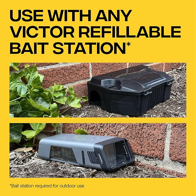 Victor Rat Poisoning for Inside & Outdoor Use - Kills Rats, Mice, Meadow Voles, Mouse Poisoning for Indoor & Outside Areas, Ready-to-Use, Yellow, M925, 4 lbs