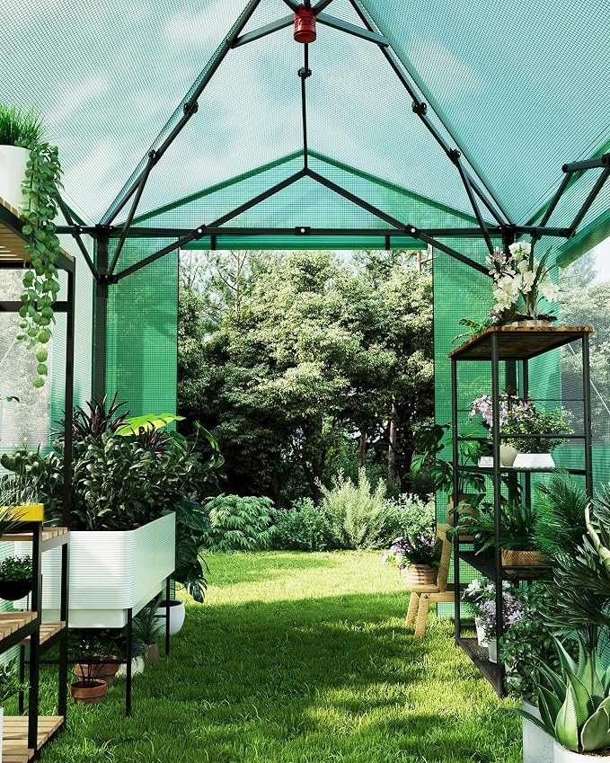 Hipicute Pop Up Greenhouse 8x6 FT,Portable Walk-in Indoor Outdoor Greenhouse for Garden Patio Backyard,Zippered Doors and Window,PE Cover,96x72 inch