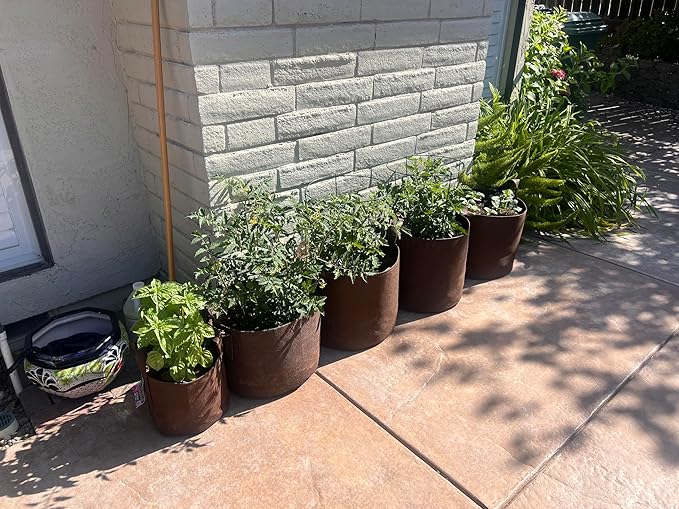 Best Root Pouch (5 Gallon)(10 Pack)(11"w x 10.25"H) Garden Grow Bag Container With Handles. Grow Bigger and Healthier Tomatoes, Veggies and Herbs In Soft Pots.