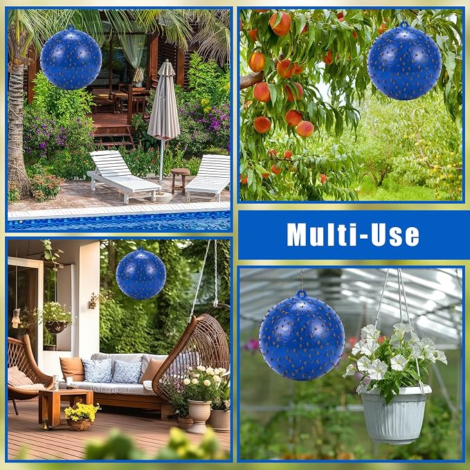 6 Pack Inflatable Fly Trap Balls 18inch Sticky Catcher for Black Yellow Greenhead Flies Outdoor Insect Control for Barn Stable Garden Greenhouse (Glue Not Included) (Deer Fly Ball Trap)