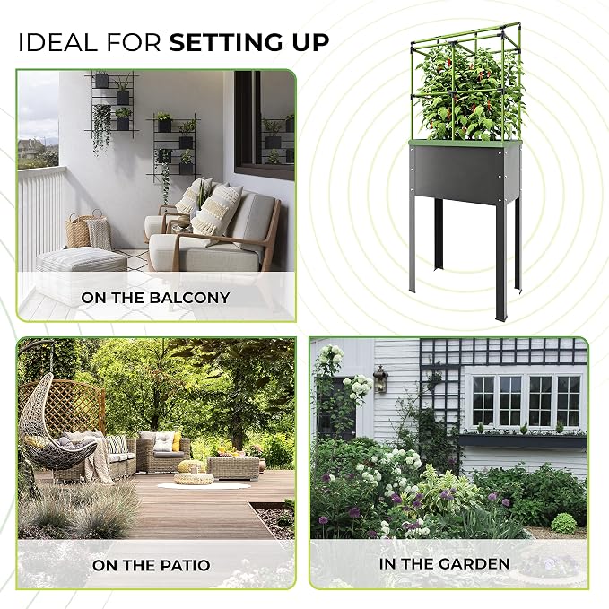 BioGreen Trellis for Raised Garden Bed with Watering System Heidelberg | 2.3 x 2 x 1ft | Ideal Growth for Climbing Plants | Ideal for Balcony/Garden