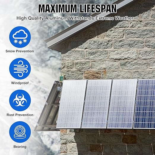 ECO-WORTHY 2 Sets 45inch Solar Panel Mount Brackets Adjustable Tilt Mount Brackets, Suitable for 2-4pcs 100 200 300 400 Watt Solar Panel for Roof, RV, Boat, and Off-Grid