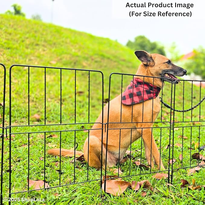 ShopLaLa Decorative Garden Fence (10 Panels) 12in(L) x 24in(H) Rustproof Black Metal Animal Barrier for Dog, Classic Wire Fencing Flower Bed Edging for Yard Landscape Patio Outdoor Border Panels Decor