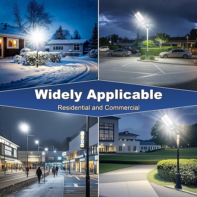 2026 New Solar Street Light, Solar Street Lights Outdoor Waterproof Dusk to Dawn 7000K LED Security Flood Light with Motion Sensor and Remote Control for Pathway, Entryway & Yard