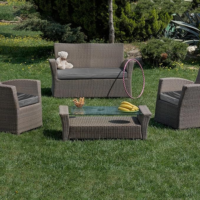 Lounsweer 3 Pcs Outdoor Cushion Covers Patio Cushion Replacement Covers 2 Covers 18 x 18 x 2 and 1 Cover 42 x 18 x 3 for Patio Furniture Outdoor Washable Water Resistant for Couch Sofa (Dark Gray)