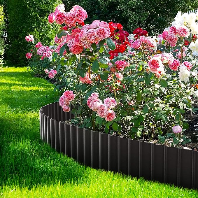 LAVEVE Corrugated Metal Garden Edging, Landscape Edging Border for Lawn, Flower Bed, Garden Fence, Paver Edging (10" x20Ft*2Pack)