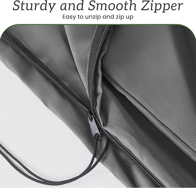 Patio Umbrella Cover Waterproof UV Resistant Outdoor Cantilever Umbrella Covers with Zipper and Rod, Grey