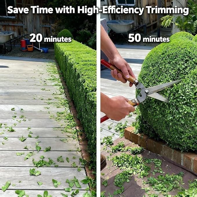 Garvee 22.4'' Hedge Trimmer Cordless, Shrub Trimmer Electric Handheld Bush Clipper 3000RPM, Brushless Motor Double-Sided Dual Action Blades, 2/3'' Blade Gap, 2 * 2.0Batteries & Charger
