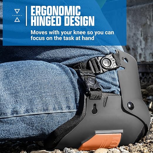 Sellstrom Ultra Flex KneePro Hybrid Professional Knee Pads for Men & Women with Built-in Gel Pack & Foam Cushioning & Heavy Duty Hard Outer Shell - Adjustable Straps with Quick-Clips & Ergonomic Metal Hinges - for Construction Work, Gardening, Roofing,...