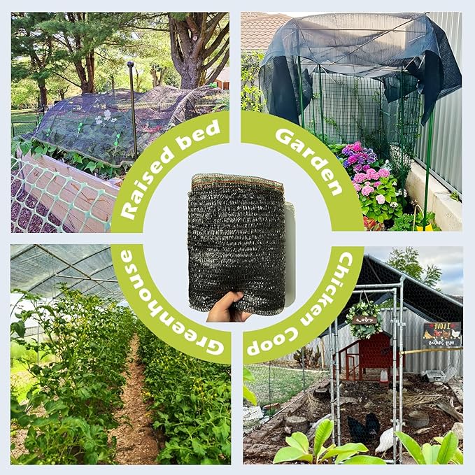 55% Shade Cloth for Garden, Sunblock Mesh UV Resistant Net for Vegetables Flowers Greenhouse Raised Bed, Plant Shade Cover from Sun, Black (10X12 FT)