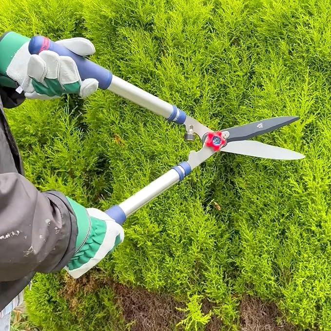 Spear & Jackson Razorsharp Telescopic Hedge Shears, Adjustable Length, Carbon Steel Blades, Ergonomic Handles for Comfortable Pruning
