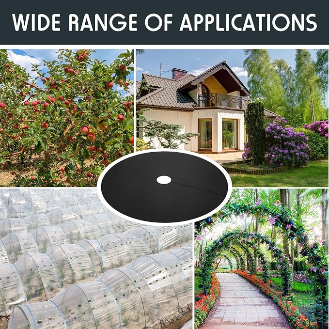 Macarrie 30 Pieces Weed Barrier Mats Non Woven Tree Mulch Ring Thickened Tree Protectors Mat Black Mulch Reusable Rings Landscaping Plant Cover Round Anti Grass Gardening Fabric Cover(32.2 Inch)