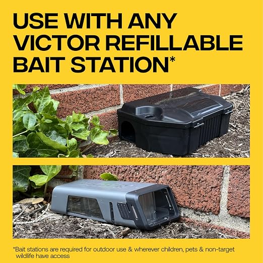 Victor Fast-Kill Bait Blocks II - 86-Count Rat and Mouse Poison Bait Blocks for Indoor and Outdoor Rodent Control, Eliminate Norway Rats, Roof Rats, & House Mice, Rodent Killer, 4lb Bag, M904B