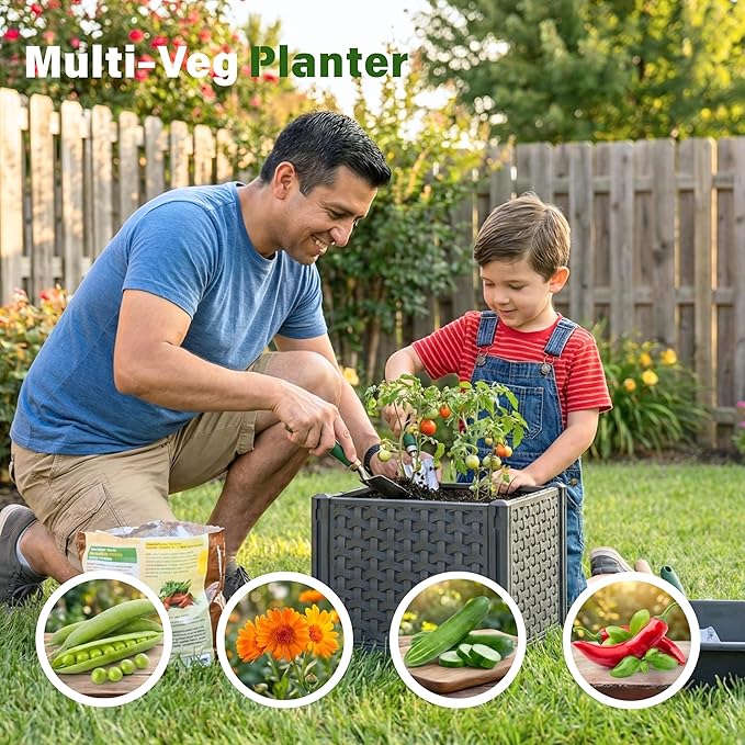 Raised Garden Bed Tomato Planter Box with Trellis, 41.3" Tomato Planters Cage w/Self-Watering for Climbing Plants Vegetables, Patio Indoor Outdoor