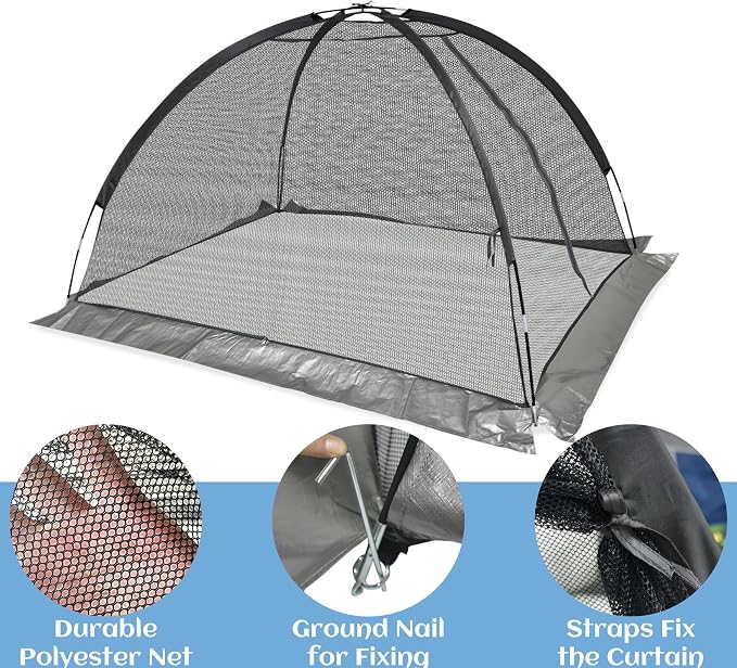 Crop Cages for Garden 17X13X7FT - Reusable Mesh Plant Cover for Outdoor Raised Garden Bed Protection Sun Shade & Bird Netting for Fruits/Vegetables and Bushes