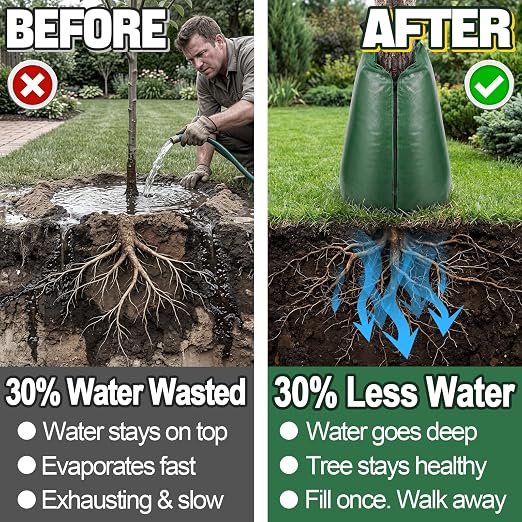 12 Packs Slow Release Tree Watering Bags - 20 Gallon Zippered Automatic Drip Irrigation Bags for New Planted and Transplanted Trees
