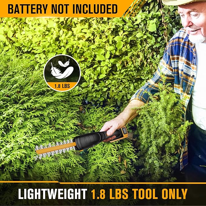 HEINPRO Hedge Trimmer Cordless Compatible with DEWALT 20V MAX Battery (No Battery), Electric Hedge Trimmer Cordless Grass Trimmer, Bush Trimmer Grass Shears Handheld for Yard, Garden, Lawn