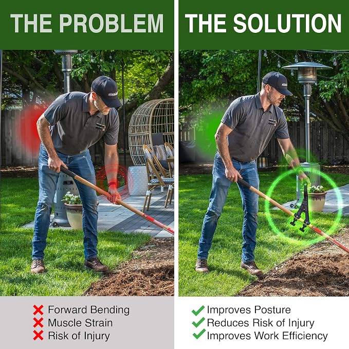 Reach Right Universal Handle Attachment for Weedeater, String Trimmer, Shovel, Rake & More | Versatile Ergonomic Back Saving Attachment for All Gardening Tools | Made in the USA