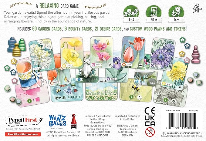Floriferous Card Game - A Relaxing Garden Game of Arranging Flowers by Pencil First Games for 1-4 Players