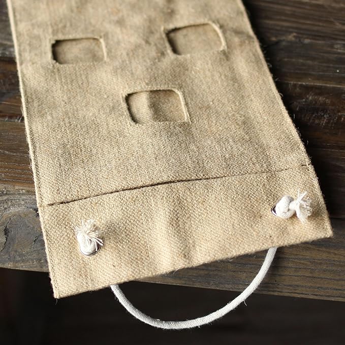 HANG & GROW Burlap Hanging Planter Bags for Outdoor Plants, Vertical Flower Hanging Bag for Easy Outside Garden Decoration, Reusable for Flowers, Strawberry, Vegetables and Herbs, (1 Bag, 6 Holes)
