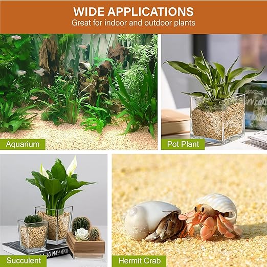 NUPICK 1-2mm Coarse Sand for Plants, 12lb Horticultural Grit for Succulents, Desert Silica Sand for Cactus, Decorative Gravel for Landscaping, Gold Grit for Aquariums, Bonsai, Vases Fillers