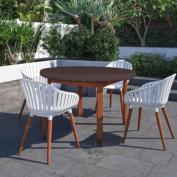 Covers & All Round Table Top Cover, 12 Oz Waterproof UV & Weather Resistant Patio Table Cover, Outdoor Table Cover for Patio Outdoor Furniture & Coffee Table (48" Dia x 4" H Inches, Coffee)