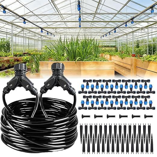 Drip Irrigation System，1/4" Blank Distribution Tubing Watering Hose, DIY Micro Sprinkler Automatic Plant Waterer for Garden, Greenhouse, Raised Bed, Patio & Outdoor Plants （118FT