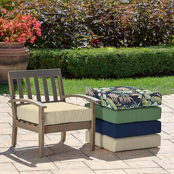 Arden Outdoor Deep Seat Bottom Cushion, 24 x 24, Rain-Proof, Fade Resistant 24 x 24, Tan Leala