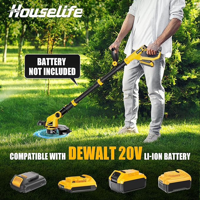 Cordless Weed Eater and Leaf Blower Combo Compatible with Dewalt 20V Max Battery(Battery Not Included), 12 Inch Weed Trimmer/String Trimmer with Auto-Feed, Lightweight 20V Leaf Blower Cordless