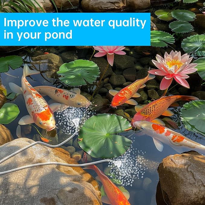Biling 8W Solar Pond Aerator, 4400mAh Battery Backup Solar Aerator for Pond, 3 Working Modes Solar Air Pump for Outdoor Small Pond Fish Tank