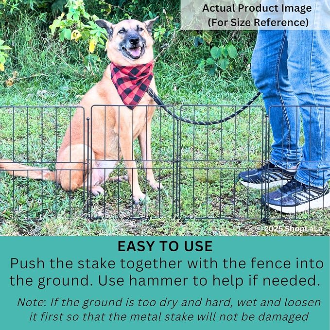 ShopLaLa Decorative Garden Fence (10 Panels) 12.5in(L) x 16.5in(H) Black Metal Wire Fencing, Rustproof Animal Barrier for Dogs, Flower Bed Edging Fences for Yard Patio Classic Outdoor Decoration