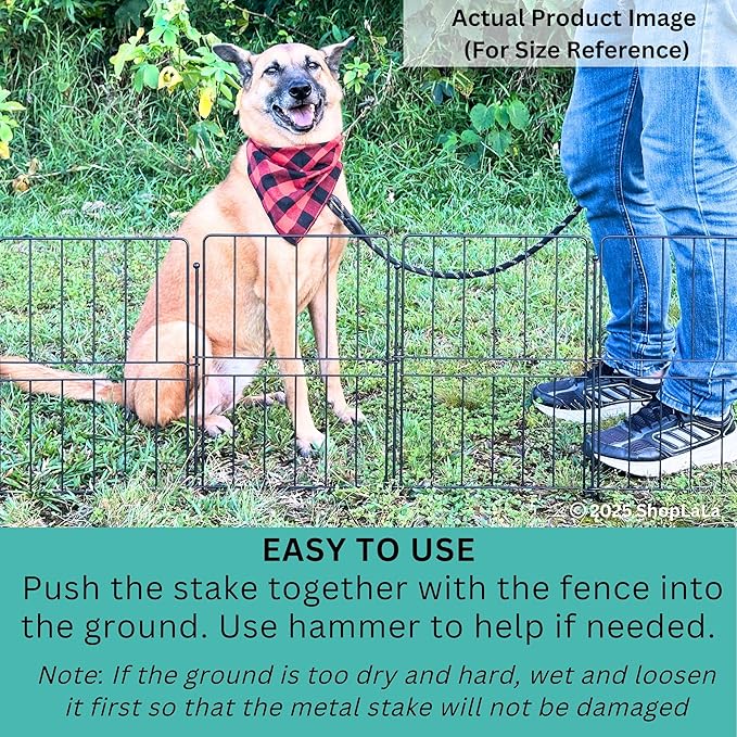 ShopLaLa Decorative Garden Fence (20 Panels) 12.5in(L) x 16.5in(H) Black Metal Wire Fencing, Rustproof Animal Barrier for Dogs, Flower Bed Edging Fences for Yard Patio Classic Outdoor Decoration