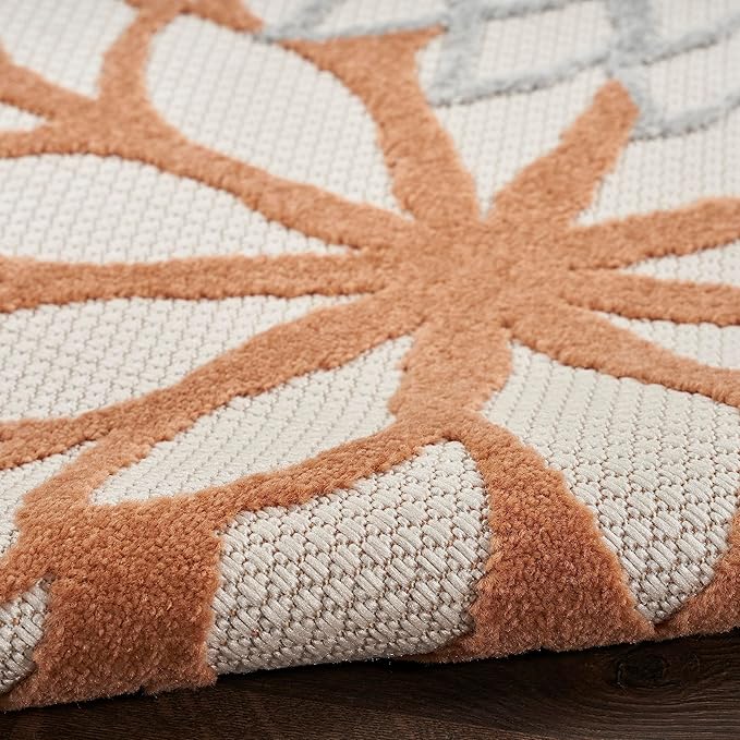 Nourison Home Aloha Indoor-Outdoor Ivory Multicolor 2'3" x 8' Area Rug, Easy Cleaning, Non Shedding, Bed Room, Living Room, Dining Room, Backyard, Deck, Patio (2x8)