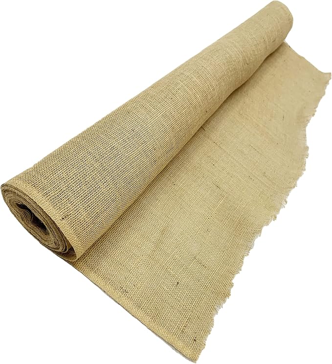 40 inches Wide x 24 feet Long Burlap Roll - Premium Jute Liner | Heavy Duty (7 oz) | Frost Guard Seed Cover for Gardening | Natural Jute-Burlap - 8 yds | Ideal for Erosion Control,Table Runners,Decor