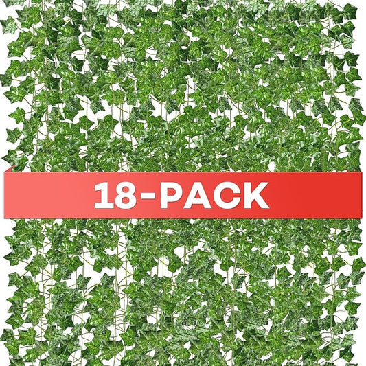 Alotiki 18 Pack 126 Feet Vines,Ivy,Ivy Garland,Fake Ivy,Fake Leaves,Ivy Vines,Artificial Vines,Green Vines,Leaves Room Decor,Vines for Bedroom,Wall Decor,Wedding Party