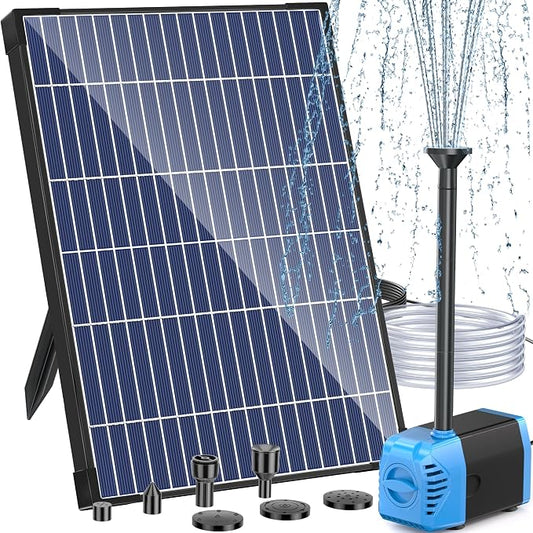 Antfraer 12W Solar Fountain Pump, Solar Water Pump 160GPH Flow Adjustable, Solar Powered Water Pump with 16.5Ft Cord Length for Small Pond, Fish Pond Bird Bath Garden Waterfall Hydroponics