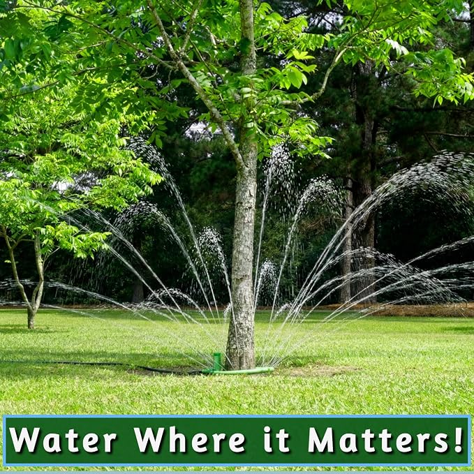 Tree Watering System - 360° Outward Spray Tree Watering Ring - Sprinkler Ring for Trees & Shrubs - Reaches The Nutrition Zone for Tree Root Watering (11 Inch)