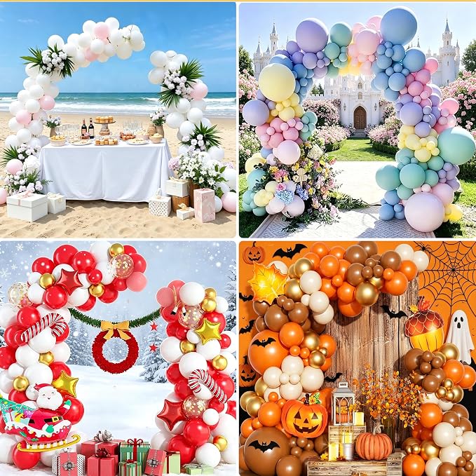 Balloon Arch Kit,Adjustable 8.2FT & 6FT Half Balloon Arch Stand with Base for Birthday Wedding Baby Shower Graduation Party Decorations(Gold)