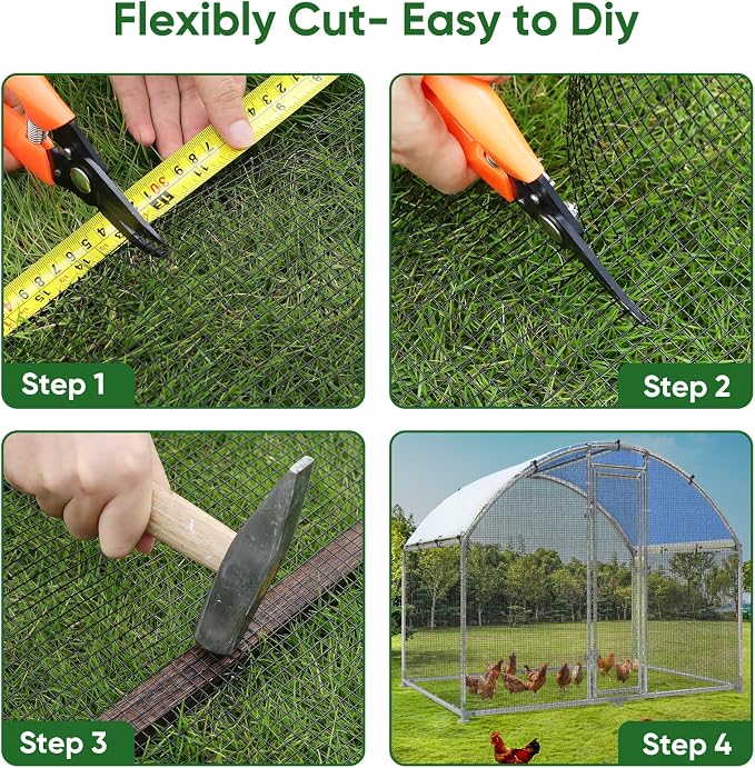 Hardware Cloth 1/2 inch 48" x 100 ft 19Ga Black PVC Coated Welded Wire Fence Chicken Wire Fencing | Vinyl Coated Welded Wire Mesh Roll Mesh Roll